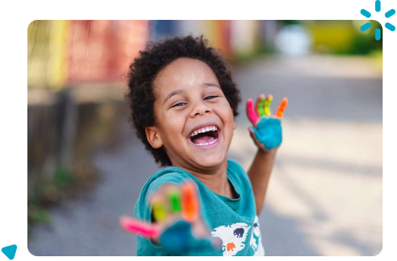 Child playing with paint